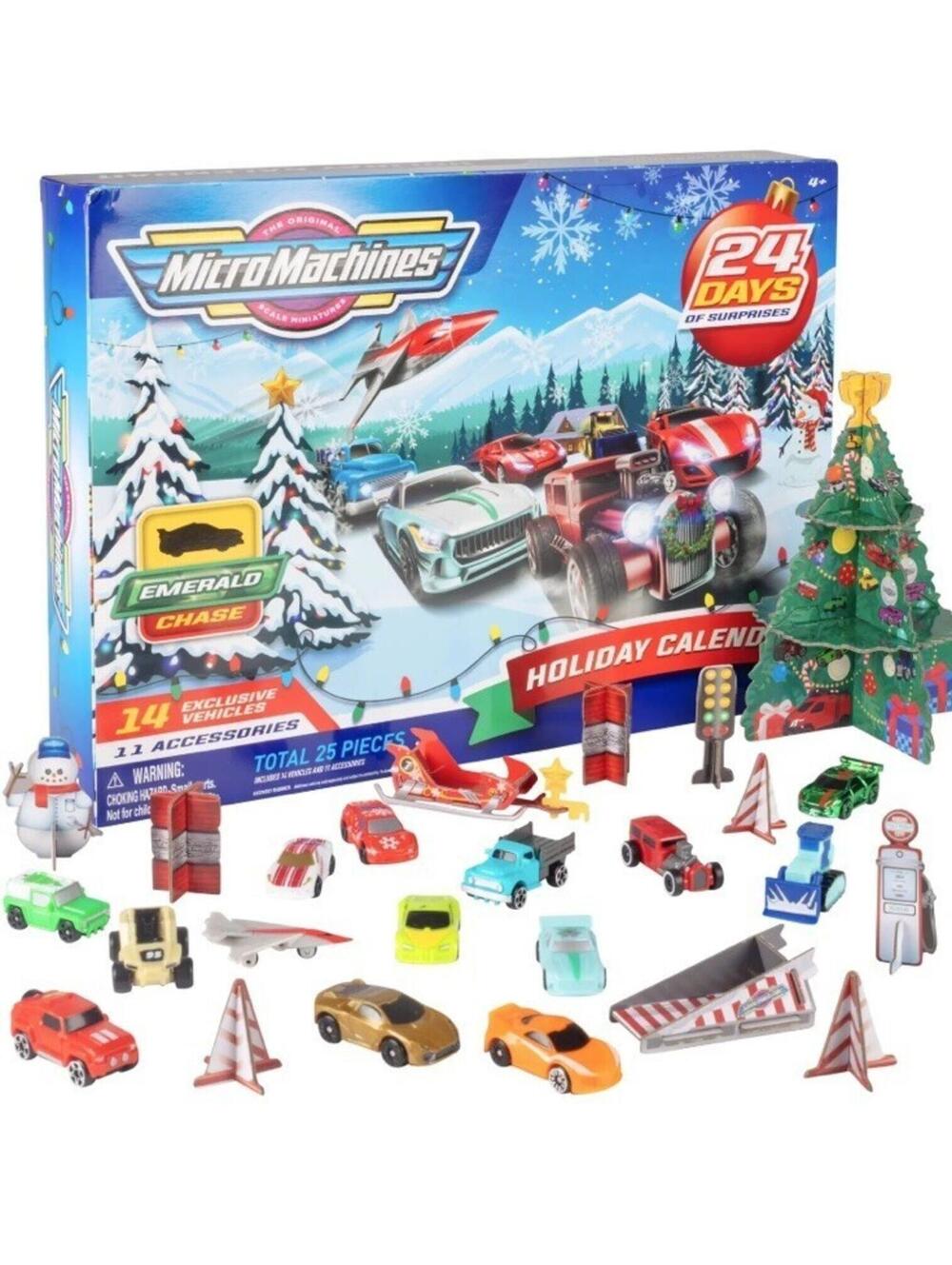 Micro Machines Advent Calendar 24-Day Set Micro Cars & Trucks Holiday Toys